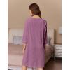 Ekouaer Women Zipper Robes 3/4 Sleeve Ribbed Knit Bathrobe Lightweight Knee Length Loungewear Housecoat with Pockets S-3XL(Light Purple)