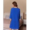 Ekouaer Women Zipper Robes 3/4 Sleeve Ribbed Knit Bathrobe Lightweight Knee Length Loungewear Housecoat with Pockets S-3XL(Sky Blue)