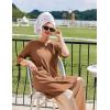 Ekouaer Women Zipper Robes Knee Length Waffle Knit Bathrobe Lightweight House Coat with Pockets 3/4 Sleeves Loungewear S-3XL(Deep Khaki)