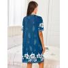 Ekouaer Women Zipper Robes Short Sleeves Housecoat Lightweight Bathrobes Zip Up Robe Casual Nightgown with Pockets S-2XL(Blue Floral)