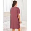 Ekouaer Women Zipper Robes Short Sleeves Housecoat Lightweight Bathrobes Zip Up Robe Casual Nightgown with Pockets S-2XL(Purple Gray Red)