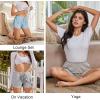 Ekouaer Womens 2 Pack Pajama Shorts Comfy Lounge Bottom Y2k Printed Sleep Short with Pockets Pj Bottoms S-XXL(Black Stripe/Grey Stripe)