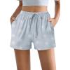 Ekouaer Womens 2 Pack Pajama Shorts Comfy Lounge Bottom Y2k Printed Sleep Short with Pockets Pj Bottoms S-XXL(Grey Star/Blue Star)