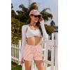Ekouaer Womens 2 Pack Pajama Shorts Comfy Lounge Bottom Y2k Printed Sleep Short with Pockets Pj Bottoms S-XXL(Pink Stripe/Grey Stripe)