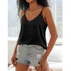 Ekouaer Womens 2-Pack Silk Satin Camisole Tank Top V Neck Sexy Cross Back Spaghetti Strap Cami Sleeveless Lounge Tops S-XXL(1-black)