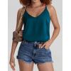 Ekouaer Womens 2-Pack Silk Satin Camisole Tank Top V Neck Sexy Cross Back Spaghetti Strap Cami Sleeveless Lounge Tops S-XXL(1-blue Green)