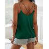 Ekouaer Womens 2-Pack Silk Satin Camisole Tank Top V Neck Sexy Cross Back Spaghetti Strap Cami Sleeveless Lounge Tops S-XXL(1-evergreen)