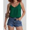 Ekouaer Womens 2-Pack Silk Satin Camisole Tank Top V Neck Sexy Cross Back Spaghetti Strap Cami Sleeveless Lounge Tops S-XXL(1-evergreen)