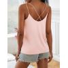 Ekouaer Womens 2-Pack Silk Satin Camisole Tank Top V Neck Sexy Cross Back Spaghetti Strap Cami Sleeveless Lounge Tops S-XXL(1-light Pink)
