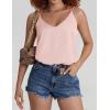 Ekouaer Womens 2-Pack Silk Satin Camisole Tank Top V Neck Sexy Cross Back Spaghetti Strap Cami Sleeveless Lounge Tops S-XXL(1-light Pink)