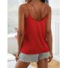 Ekouaer Womens 2-Pack Silk Satin Camisole Tank Top V Neck Sexy Cross Back Spaghetti Strap Cami Sleeveless Lounge Tops S-XXL(1-red)