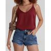 Ekouaer Womens 2-Pack Silk Satin Camisole Tank Top V Neck Sexy Cross Back Spaghetti Strap Cami Sleeveless Lounge Tops S-XXL(1-wine Red)