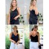 Ekouaer Womens 2-Pack Silk Satin Camisole Tank Top V Neck Sexy Cross Back Spaghetti Strap Cami Sleeveless Lounge Tops S-XXL(Black)