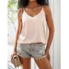 Ekouaer Womens 2-Pack Silk Satin Camisole Tank Top V Neck Sexy Cross Back Spaghetti Strap Cami Sleeveless Lounge Tops S-XXL(Black+champagne)
