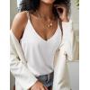 Ekouaer Womens 2-Pack Silk Satin Camisole Tank Top V Neck Sexy Cross Back Spaghetti Strap Cami Sleeveless Lounge Tops S-XXL(Black+white)