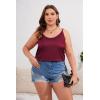 Ekouaer Womens 2-Pack Silk Satin Camisole Tank Top V Neck Sexy Cross Back Spaghetti Strap Cami Sleeveless Lounge Tops S-XXL(Black+wine Red)