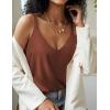 Ekouaer Womens 2-Pack Silk Satin Camisole Tank Top V Neck Sexy Cross Back Spaghetti Strap Cami Sleeveless Lounge Tops S-XXL(Caramel)