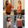 Ekouaer Womens 2-Pack Silk Satin Camisole Tank Top V Neck Sexy Cross Back Spaghetti Strap Cami Sleeveless Lounge Tops S-XXL(Caramel)