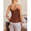 Ekouaer Womens 2-Pack Silk Satin Camisole Tank Top V Neck Sexy Cross Back Spaghetti Strap Cami Sleeveless Lounge Tops S-XXL(Caramel)