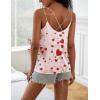 Ekouaer Womens 2-Pack Silk Satin Camisole Tank Top V Neck Sexy Cross Back Spaghetti Strap Cami Sleeveless Lounge Tops S-XXL(Champagne+heart)