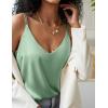 Ekouaer Womens 2-Pack Silk Satin Camisole Tank Top V Neck Sexy Cross Back Spaghetti Strap Cami Sleeveless Lounge Tops S-XXL(Dusty Green+misty Grey)