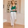 Ekouaer Womens 2-Pack Silk Satin Camisole Tank Top V Neck Sexy Cross Back Spaghetti Strap Cami Sleeveless Lounge Tops S-XXL(Evergreen)