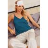 Ekouaer Womens 2-Pack Silk Satin Camisole Tank Top V Neck Sexy Cross Back Spaghetti Strap Cami Sleeveless Lounge Tops S-XXL(Hot Pink+blue Green)