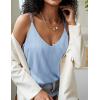 Ekouaer Womens 2-Pack Silk Satin Camisole Tank Top V Neck Sexy Cross Back Spaghetti Strap Cami Sleeveless Lounge Tops S-XXL(Pink Stripe+blue Stripe)