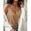 Ekouaer Womens 2-Pack Silk Satin Camisole Tank Top V Neck Sexy Cross Back Spaghetti Strap Cami Sleeveless Lounge Tops S-XXL(White+khaki)
