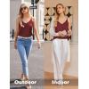 Ekouaer Womens 2-Pack Silk Satin Camisole Tank Top V Neck Sexy Cross Back Spaghetti Strap Cami Sleeveless Lounge Tops S-XXL(Wine Red)