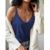 Ekouaer Womens 2-Pack Silk Satin Camisole Tank Top V Neck Sexy Cross Back Spaghetti Strap Cami Sleeveless Lounge Tops S-XXL(Wine Red+navy Blue)