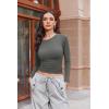 Ekouaer Womens Long Sleeve Shirts Fitted Tops Stretchy Base Layer Basic Tight Thermal Undershirt XS-XXL(Black/Dark Gray)