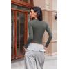 Ekouaer Womens Long Sleeve Shirts Fitted Tops Stretchy Base Layer Basic Tight Thermal Undershirt XS-XXL(Dark Gray)