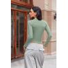 Ekouaer Womens Long Sleeve Shirts Fitted Tops Stretchy Base Layer Basic Tight Thermal Undershirt XS-XXL(Green)