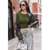 Ekouaer Womens Long Sleeve Shirts Fitted Tops Stretchy Base Layer Basic Tight Thermal Undershirt XS-XXL(Olive Green)