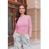 Ekouaer Womens Long Sleeve Shirts Fitted Tops Stretchy Base Layer Basic Tight Thermal Undershirt XS-XXL(Pink)