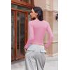 Ekouaer Womens Long Sleeve Shirts Fitted Tops Stretchy Base Layer Basic Tight Thermal Undershirt XS-XXL(Pink)