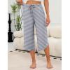 Ekouaer Womens Pajama Pants Capri Wide Leg lounge Pj Pants Summer Comfy Drawstring Pajama Bottoms with Pockets(Black Stripes)