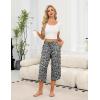 Ekouaer Womens Pajama Pants Capri Wide Leg lounge Pj Pants Summer Comfy Drawstring Pajama Bottoms with Pockets(Flower)