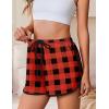 Ekouaer Women’s Pajama Shorts Elastic Waist Sleep Shorts Stylish Lounge Shorts Casual Comfy Sweat Shorts(Black Red Plaid)