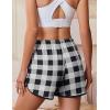 Ekouaer Women’s Pajama Shorts Elastic Waist Sleep Shorts Stylish Lounge Shorts Casual Comfy Sweat Shorts(Black White Plaid)