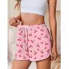 Ekouaer Women’s Pajama Shorts Elastic Waist Sleep Shorts Stylish Lounge Shorts Casual Comfy Sweat Shorts(Cherry)