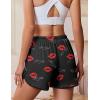Ekouaer Women’s Pajama Shorts Elastic Waist Sleep Shorts Stylish Lounge Shorts Casual Comfy Sweat Shorts(Love)