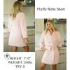 Ekouaer Women’s Robes Short Plush Bathrobe Knee Length Warm Soft Jacquard Robe Winter House Coat with Pockets S-XXL(B Pink Jacquard)