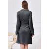 Ekouaer Women’s Robes Short Plush Bathrobe Knee Length Warm Soft Jacquard Robe Winter House Coat with Pockets S-XXL(Grey)