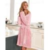Ekouaer Women’s Robes Short Plush Bathrobe Knee Length Warm Soft Jacquard Robe Winter House Coat with Pockets S-XXL(Light Pink)