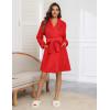Ekouaer Women’s Robes Short Plush Bathrobe Knee Length Warm Soft Jacquard Robe Winter House Coat with Pockets S-XXL(Red Jacquard)