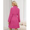 Ekouaer Women’s Robes Short Plush Bathrobe Knee Length Warm Soft Jacquard Robe Winter House Coat with Pockets S-XXL(Rose Pink Jacquard)