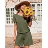 Ekouaer Womens Romper 2026 Summer Casual Short Jumpsuits Beach Vacation Clothes with Pockets(Army Green)
