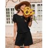 Ekouaer Womens Romper 2026 Summer Casual Short Jumpsuits Beach Vacation Clothes with Pockets(Black)